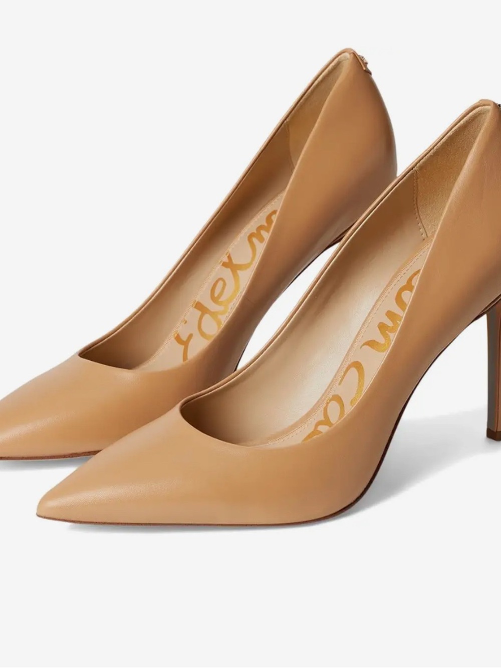 Sam Edelman Pointed Toe Stiletto Pumps in Tan - Picture 2 of 5